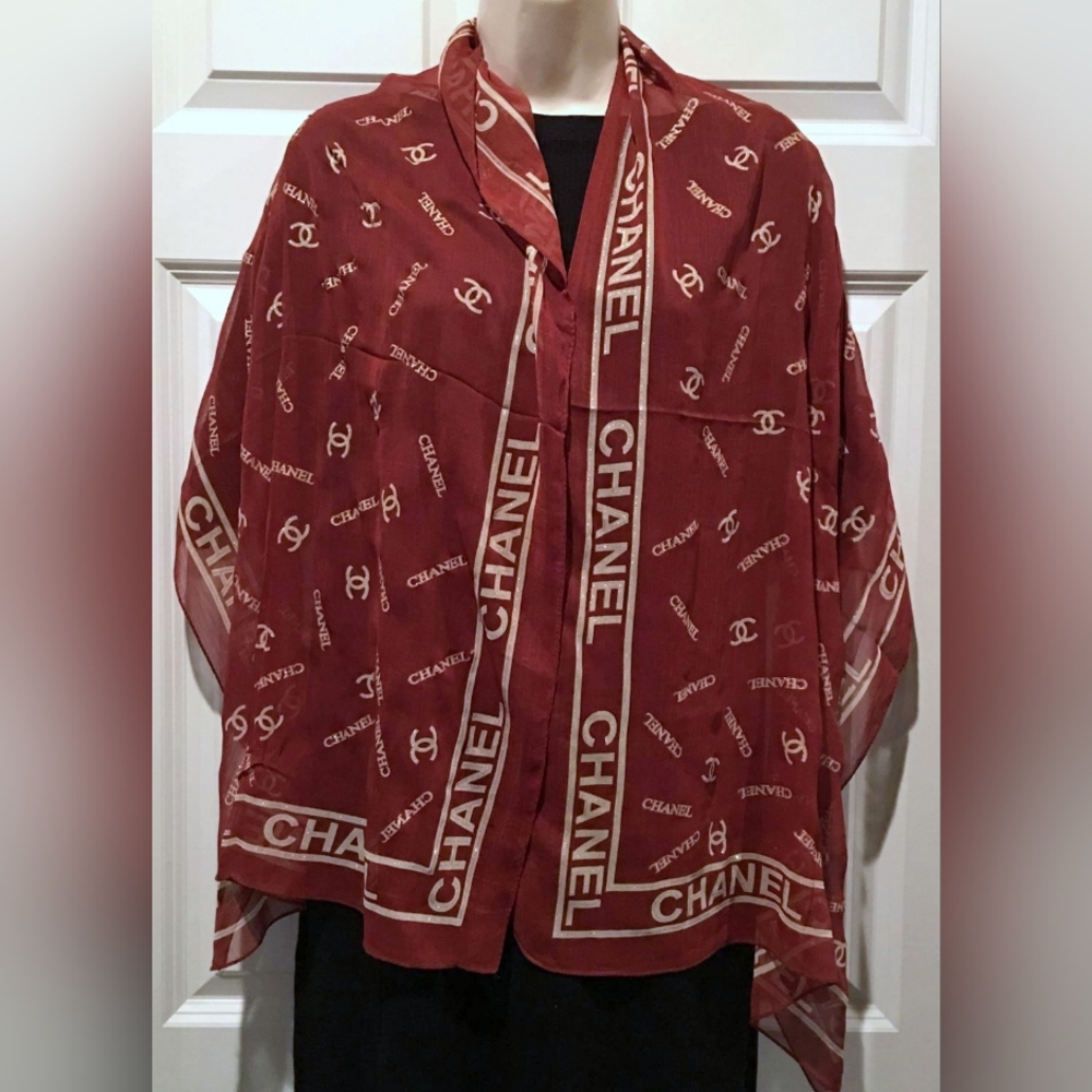 Chanel Burgundy Scarf